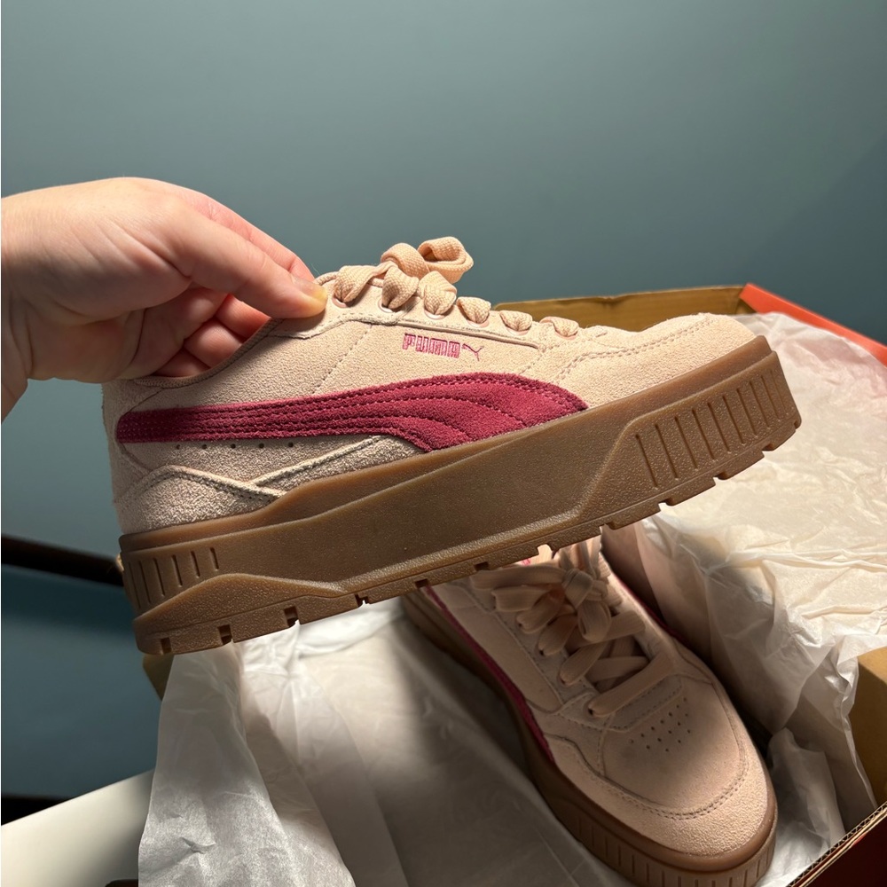 Puma Pink and Tan Sneakers Classic Style